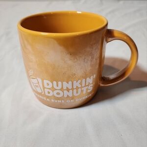 Dunkin Donuts Golden Yellow Coffee Mug Slight Discoloration